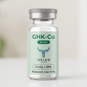 Oxian Labs GHK-Cu 50mg lyophilized peptide vial for research use