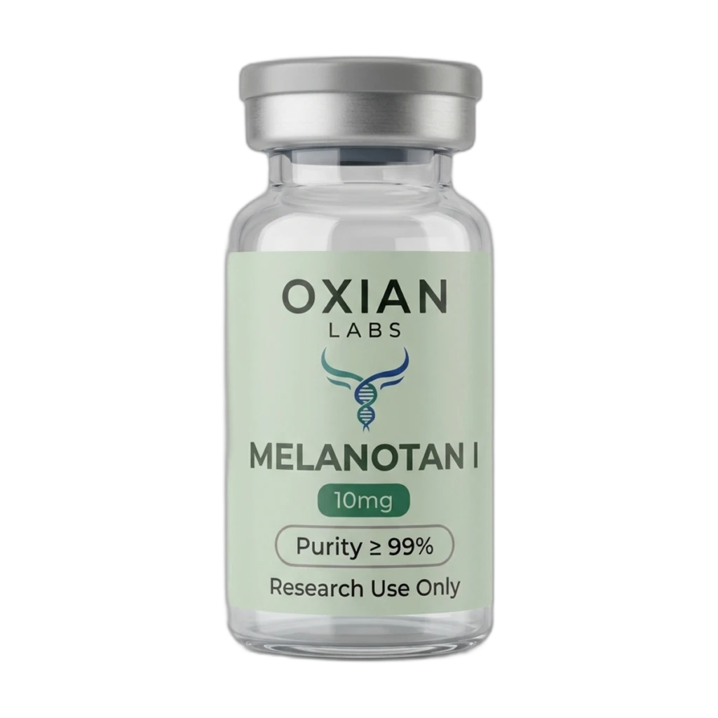 Oxian Labs Melanotan I 10 mg lyophilized research peptide vial