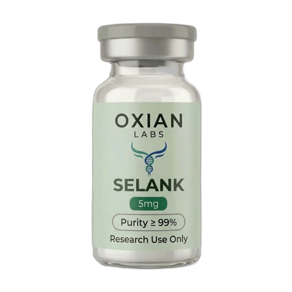 Oxian Labs Selank 5 mg lyophilized research peptide vial